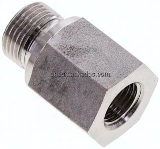 Hydraulik-Reduzierung G 3/8"(AG)-G 1/4"(IG), 1.4571, FKM-Dichtung