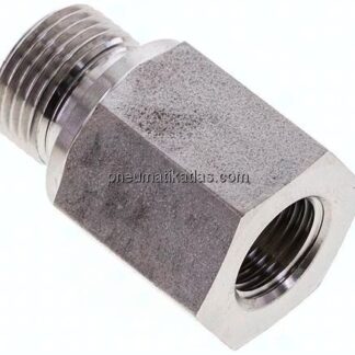 Hydraulik-Reduzierung G 3/8"(AG)-G 1/4"(IG), 1.4571, FKM-Dichtung