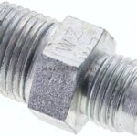 Doppelnippel NPT 3/8"-UNF 9/16"-18(JIC), Stahl verzinkt