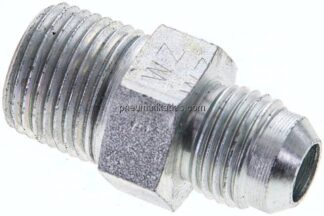 Doppelnippel NPT 3/8"-UNF 9/16"-18(JIC), Stahl verzinkt
