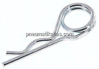 Federstecker, doppelt, 4,00mm, für Welle 17 - 24mm Stahl verzinkt