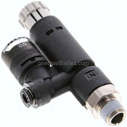 Druckregler R 1/8"-4mm, mit Manometer, IQS-Standard