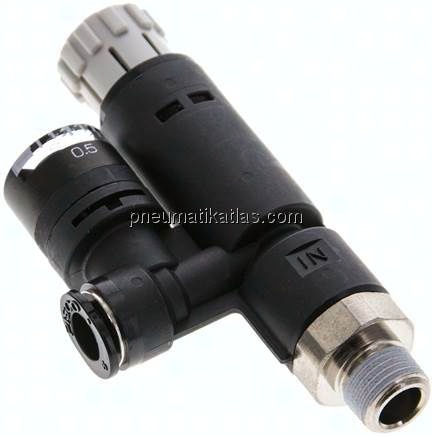 Druckregler R 1/8"-6mm, mit Manometer, IQS-Standard