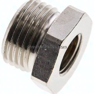 Reduziernippel G 1/2"(AG)-G 1/4"(IG), Messing vernickelt