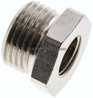 Reduziernippel G 1/2"(AG)-G 1/4"(IG), Messing vernickelt