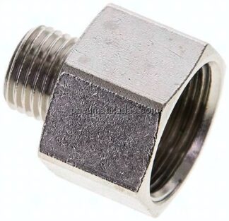 Reduziernippel G 1/4"(AG)-G 1/2"(IG), Messing vernickelt