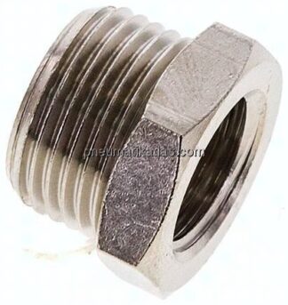 Reduziernippel G 3/8"(AG)-G 1/4"(IG), Messing vernickelt