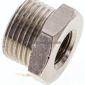 Reduziernippel G 3/8"(AG)-G 1/8"(IG), Messing vernickelt