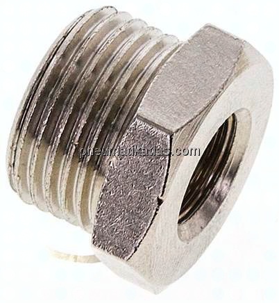 Reduziernippel G 3/8"(AG)-G 1/8"(IG), Messing vernickelt