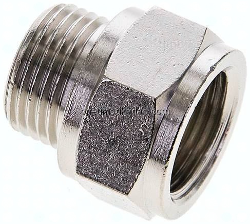 Gewindeverlängerung G 3/8"-14mm, Messing vernickelt
