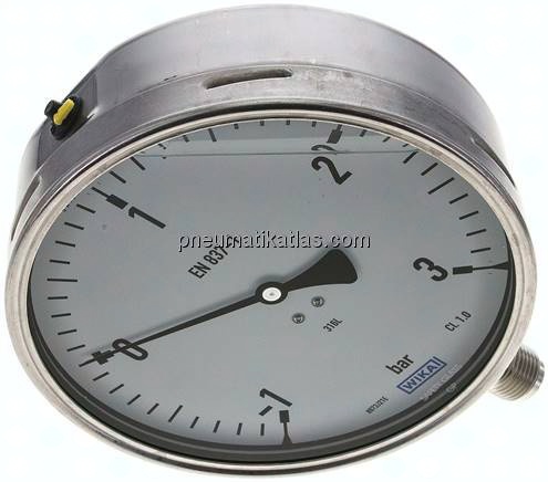 Chemie-Glycerin-Manometer senkrecht,160mm, -1 bis 3 bar