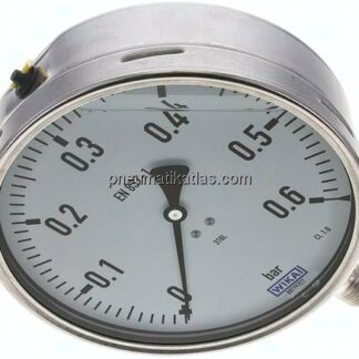 Chemie-Glycerin-Manometer senkrecht,160mm, 0 - 0,6 bar