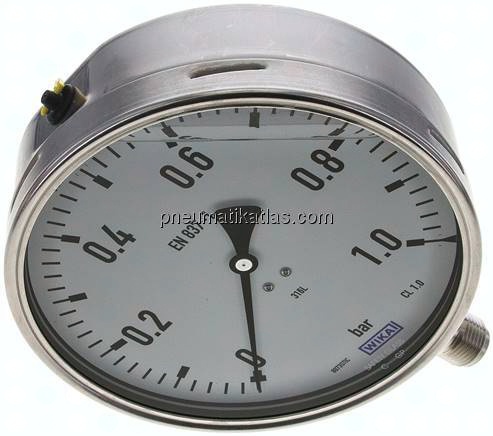 Chemie-Glycerin-Manometer senkrecht,160mm, 0 - 1 bar