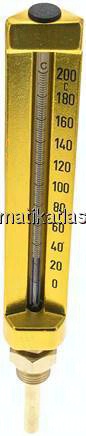 Maschinenthermometer (200mm) senkrecht/0 bis +200°C/63mm
