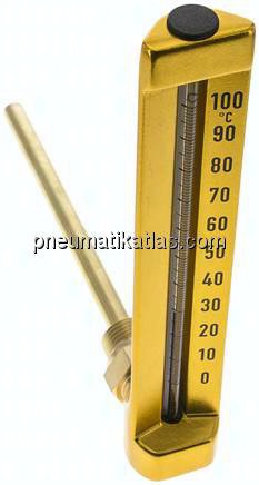Maschinenthermometer (200mm) waagerecht/0 bis +100°C/160mm