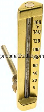 Maschinenthermometer (200mm) waagerecht/0 bis +160°C/100mm