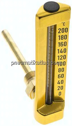 Maschinenthermometer (150mm) waagerecht/0 bis +200°C/100mm