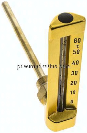 Maschinenthermometer (150mm) waagerecht/0 bis +60°C/160mm