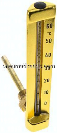 Maschinenthermometer (200mm) waagerecht/0 bis +60°C/100mm