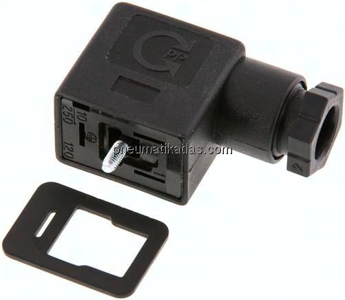 Stecker Größe 1 (Industrienorm B), schwarz