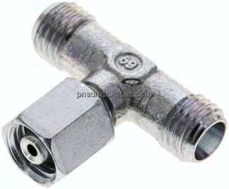 Einstellb. T-Schneidringverschraubung 6 L (M12x1,5), ohne Mutter & Schneidring, Stahl verzinkt