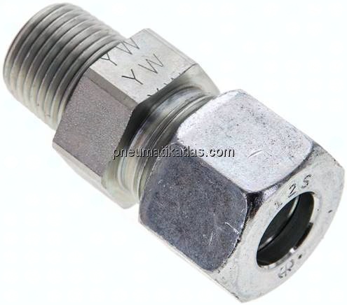 Gerade Schneidringverschr. NPT 3/8"-12 S (M20x1,5), Stahl verzinkt
