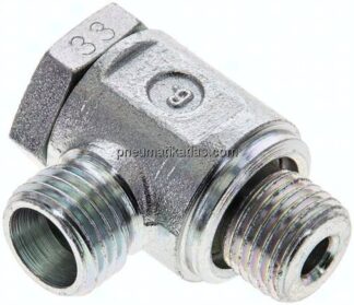 Winkel-Schwenkverschraubung G 1/4"-8 L (M14x1,5), ohne Mutter & Schneidring, Stahl verzinkt