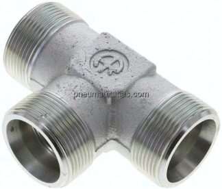 T-Schneidringverschraubung 30 S (M42x2), ohne Mutter & Schneidring, Stahl verzinkt