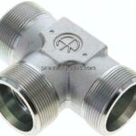 T-Schneidringverschraubung 38 S (M52x2), ohne Mutter & Schneidring, Stahl verzinkt