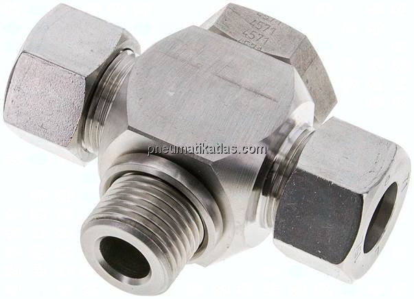 T-Schwenkverschraubung G 1/2"-15 L (M22x1,5), 1.4571