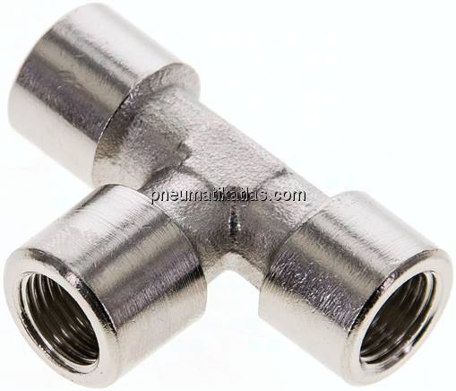 T-Stück G 1/8" (IG), Messing vernickelt