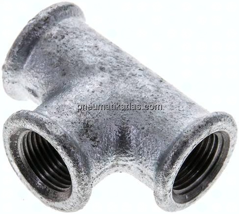 T-Stück Rp 3/8" (IG), Temperguss verzinkt