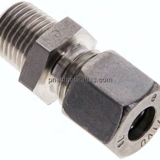Gerade Schneidringverschr. R 1/4"-8 L (M14x1,5), Klemmring 1.4571 (NC)