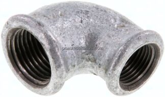 90°-Winkel Rp 1/2"-Rp 3/8", Temperguss verzinkt
