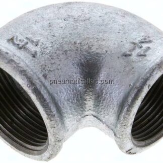 90°-Winkel Rp 1-1/2"-Rp 1-1/4", Temperguss verzinkt