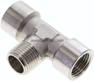 T-Einschraubstück G 1/2"(IG)-R 1/2"(AG), Messing vernickelt