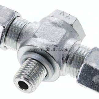 T-Schwenkverschraubung M 14x1,5-10 L (M16x1,5), Stahl verzinkt