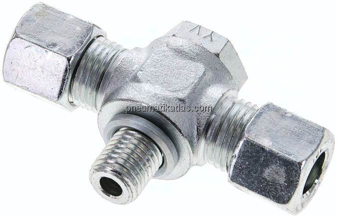 T-Schwenkverschraubung M 14x1,5-10 L (M16x1,5), Stahl verzinkt