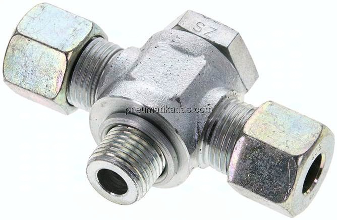 T-Schwenkverschraubung M 16x1,5-10 S (M18x1,5), Stahl verzinkt