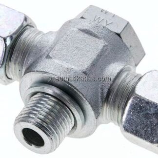 T-Schwenkverschraubung M 16x1,5-12 L (M18x1,5), Stahl verzinkt