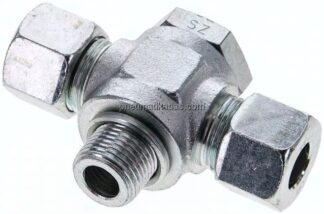 T-Schwenkverschraubung M 18x1,5-12 S (M20x1,5), Stahl verzinkt