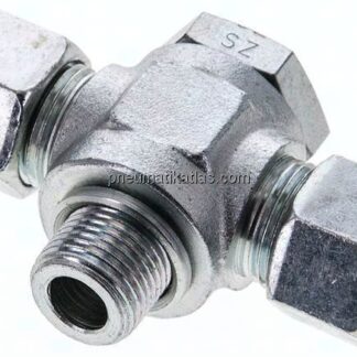 T-Schwenkverschraubung M 18x1,5-12 S (M20x1,5), Stahl verzinkt