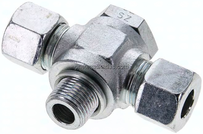 T-Schwenkverschraubung M 18x1,5-12 S (M20x1,5), Stahl verzinkt