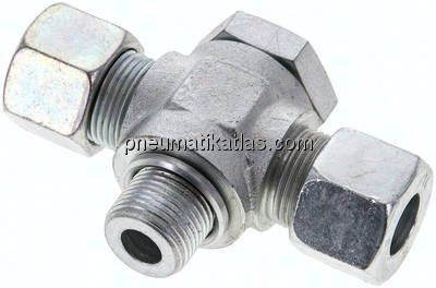 T-Schwenkverschraubung M 20x1,5-14 S (M22x1,5), Stahl verzinkt