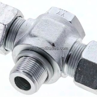T-Schwenkverschraubung M 22x1,5-16 S (M24x1,5), Stahl verzinkt