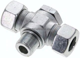 T-Schwenkverschraubung M 22x1,5-18 L (M26x1,5), Stahl verzinkt