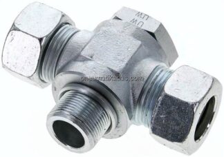 T-Schwenkverschraubung M 26x1,5-22 L (M30x2), Stahl verzinkt