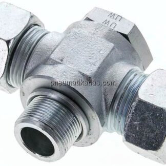 T-Schwenkverschraubung M 26x1,5-22 L (M30x2), Stahl verzinkt