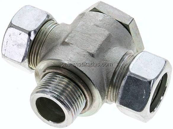 T-Schwenkverschraubung G 1"-28 L (M36x2), Stahl verzinkt