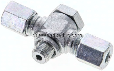 T-Schwenkverschraubung M 10x1-6 L (M12x1,5), Stahl verzinkt